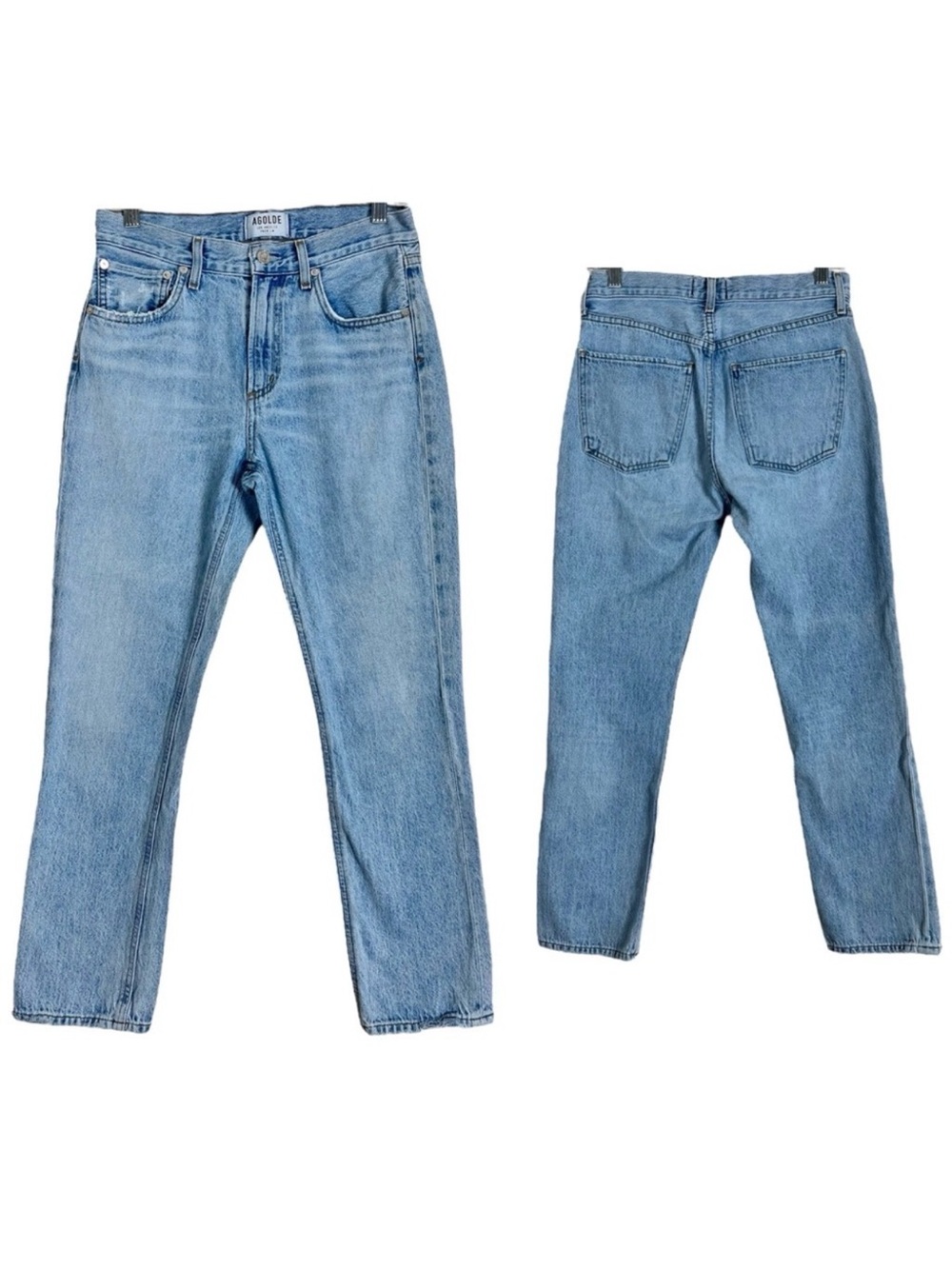 Agolde Straight Leg High Waisted Blue Jeans Size 25